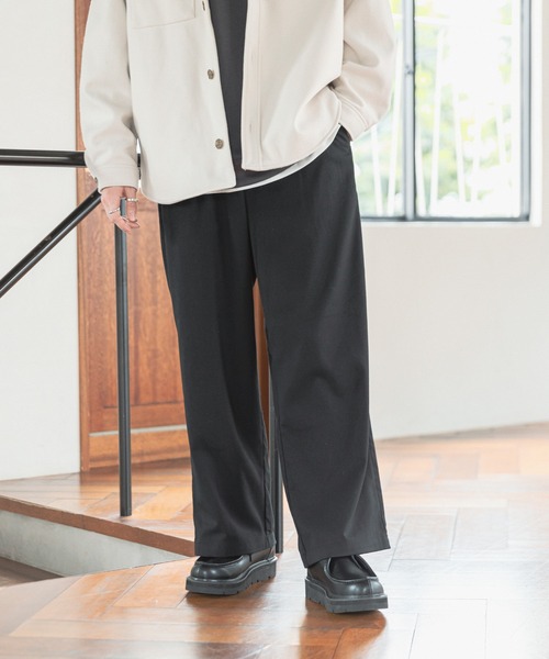 RAGEBLUE(レイジブルー)の「ウールタッチ/タックワイドパンツ/216168(スラックス・メンズ・ホワイト/ブラック/ベージュ/グリーン/ブルー/パープル/レッド・SMALL/MEDIUM/LARGE)」の3枚目の写真