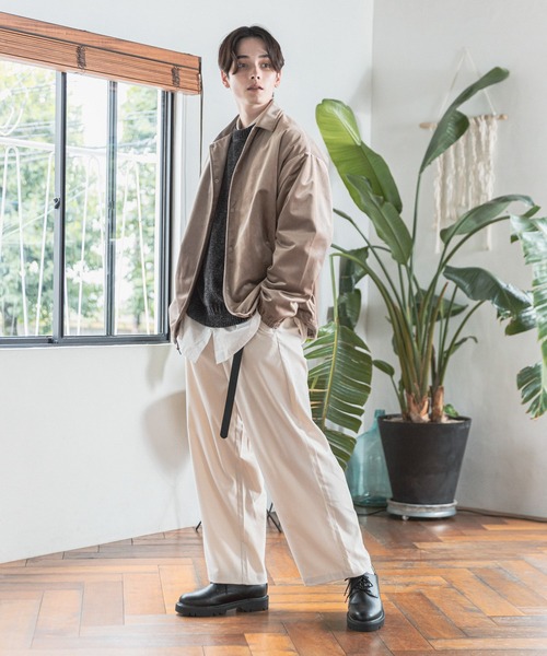 RAGEBLUE（レイジブルー）の「ウールタッチ/タックワイドパンツ/216168