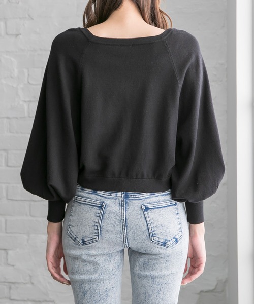 Newlyme(ニューリーミー)の「ボリュームスリーブショートカーディガン(カーディガン/ボレロ・レディース・ホワイト/ブラック/パープル/ブラウン/ブルーグレー/ピンクベージュ/グレイッシュベージュ・MEDIUM/LARGE/X-LARGE)」の17枚目の写真