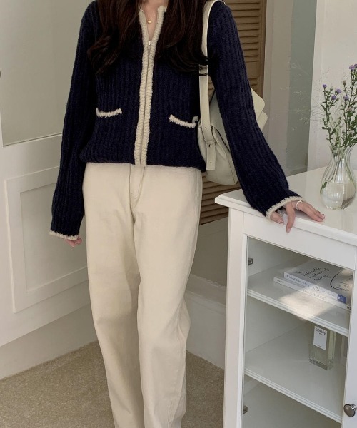 mood for a day（ムードフォーアデイ）の「choice herringbone denim / ヘリンボーンストレートデニム（デニムパンツ・レディース・アイボリー/ブラウン・FREE）」の15枚目の写真