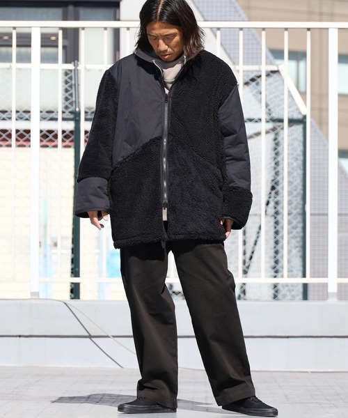 ROOPTOKYO（ループトウキョウ）の「PANEL CUTTING JACKET キルティング パッチワーク ボアジャケット（ミリタリージャケット・メンズ・オリーブ/ベージュ/ブラック・M/L/S）」の10枚目の写真