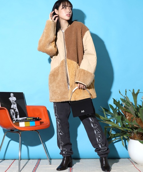 ROOPTOKYO（ループトウキョウ）の「PANEL CUTTING JACKET キルティング パッチワーク ボアジャケット（ミリタリージャケット・メンズ・オリーブ/ベージュ/ブラック・M/L/S）」の15枚目の写真