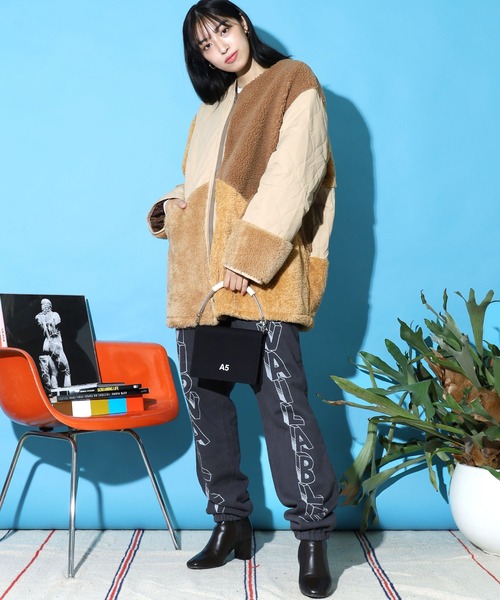 ROOPTOKYO（ループトウキョウ）の「PANEL CUTTING JACKET キルティング パッチワーク ボアジャケット（ミリタリージャケット・メンズ・オリーブ/ベージュ/ブラック・M/L/S）」の12枚目の写真