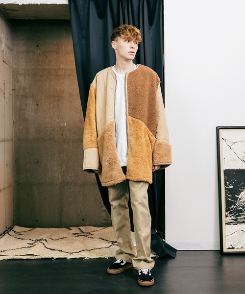 ROOPTOKYO（ループトウキョウ）の「PANEL CUTTING JACKET キルティング パッチワーク ボアジャケット（ミリタリージャケット・メンズ・オリーブ/ベージュ/ブラック・M/L/S）」の20枚目の写真