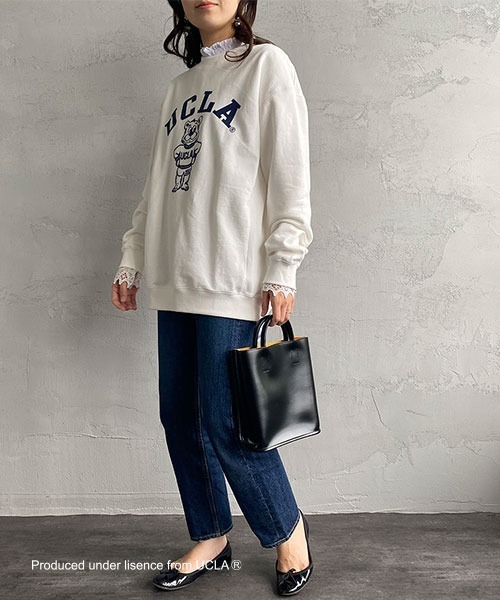 UCLA（ユーシーエルエー）の「[UCLA/ユーシーエルエー] ビッグシルエット カレッジロゴスウェット（スウェット・レディース・チャコール/ホワイト/グリーン・M/L）」の22枚目の写真