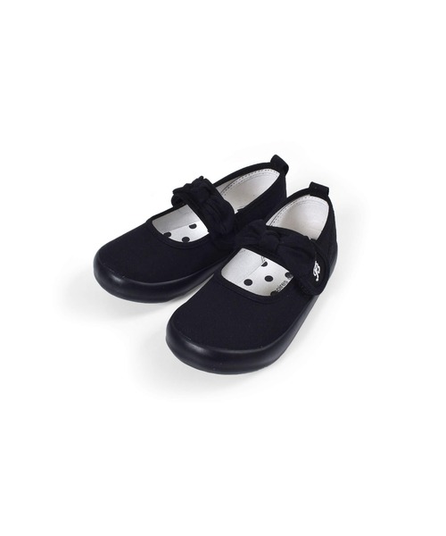 BeBe（ベベ）の「BeBe/リボン付きマジックテープストラップシューズ(14~19cm)（スニーカー・キッズ・ネイビー/ブラック・14/16/15 /18/17/19）」の2枚目の写真