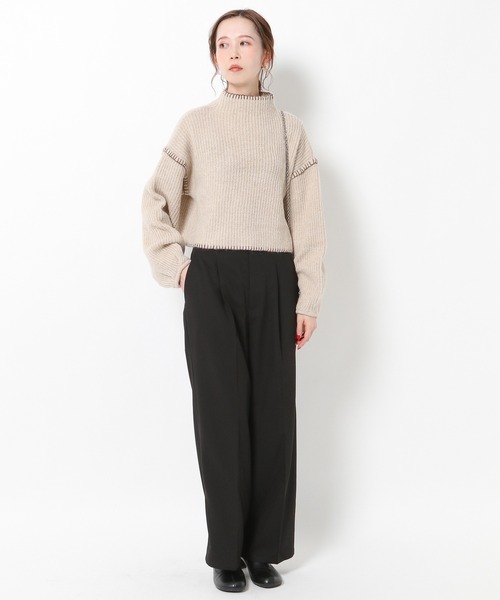 mysty woman(ミスティウーマン)の「バックレースアップワイドパンツ 261736(スラックス・レディース・ブラック/ベージュ/グレー・FREE)」の21枚目の写真