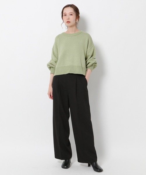 mysty woman(ミスティウーマン)の「バックレースアップワイドパンツ 261736(スラックス・レディース・ブラック/ベージュ/グレー・FREE)」の10枚目の写真