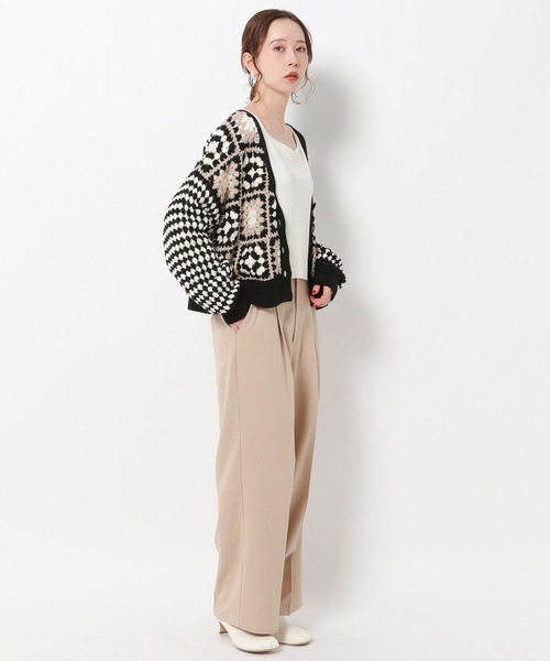 mysty woman(ミスティウーマン)の「バックレースアップワイドパンツ 261736(スラックス・レディース・ブラック/ベージュ/グレー・FREE)」の6枚目の写真