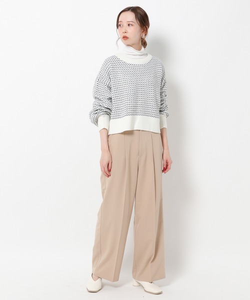 mysty woman(ミスティウーマン)の「バックレースアップワイドパンツ 261736(スラックス・レディース・ブラック/ベージュ/グレー・FREE)」の4枚目の写真