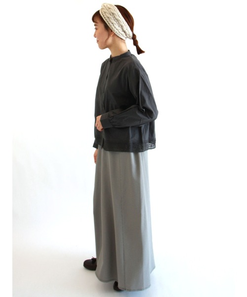 ehka sopo（エヘカソポ）の「裾レースブラウス（シャツ/ブラウス・レディース・オフホワイト/チャコール/キナリ/グレー・ﾌﾘ-）」の12枚目の写真