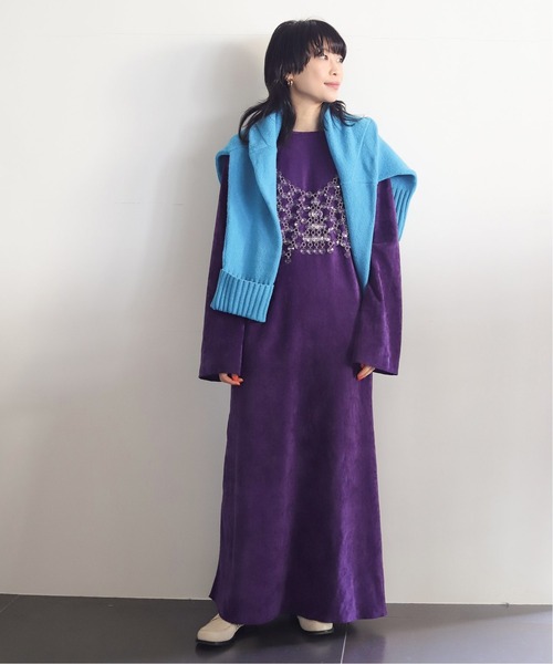 CITYSHOP（シティーショップ）の「VELVETEEN KAFTAN DRESS 2：ワンピース（ワンピース・レディース・パープル・38/36）」の4枚目の写真