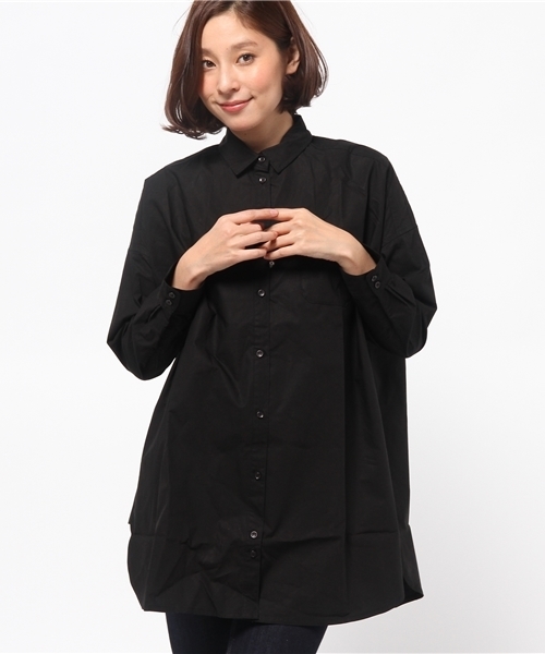 CIAOPANIC（チャオパニック）の「【Ciaopanic】ロングシャツ（シャツ/ブラウス・レディース・ホワイト/ブラック・FREE）」の2枚目の写真