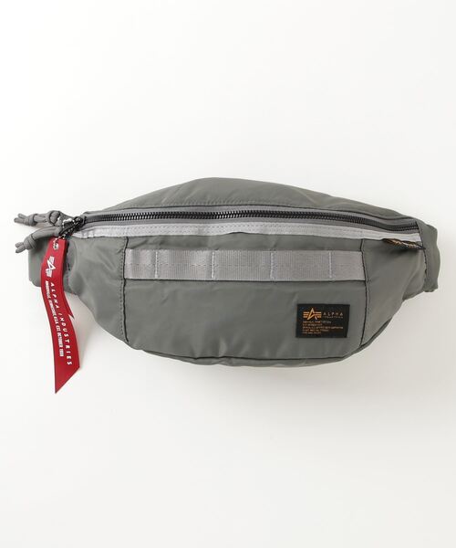 Alpha Industries（アルファインダストリーズ）の「ナイロンコーデュラツイル ウエストバッグ（ボディバッグ/ウエストポーチ・メンズ・ブラック/グレー系その他/グリーン/ネイビー・FREE）」の3枚目の写真
