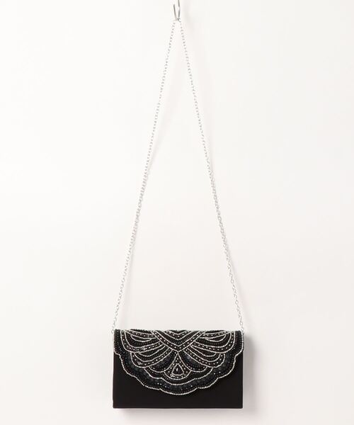 Cupid Heart（キューピッドハート）の「【Cupid Heart】結婚式バッグ　スカラップビーズ刺繍クラッチバッグ（クラッチバッグ・レディース・シルバー/ベージュ/グレー/ピンク/ブラック・MEDIUM）」の9枚目の写真