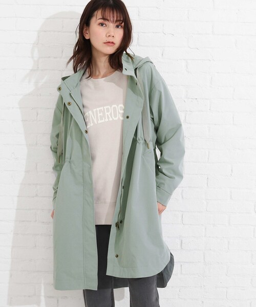 SHOO・LA・RUE（シューラルー）の「◆【M-LL】ラウンドヘム・ゆるシルエットミリタリーコート（モッズコート・レディース・ブラック/オリーブ/アイボリー/グリーン系・02/03/04）」の4枚目の写真