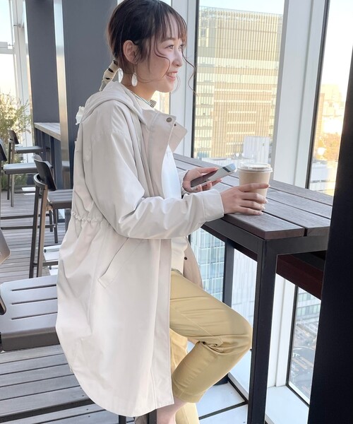 SHOO・LA・RUE（シューラルー）の「◆【M-LL】ラウンドヘム・ゆるシルエットミリタリーコート（モッズコート・レディース・ブラック/オリーブ/アイボリー/グリーン系・02/03/04）」の15枚目の写真