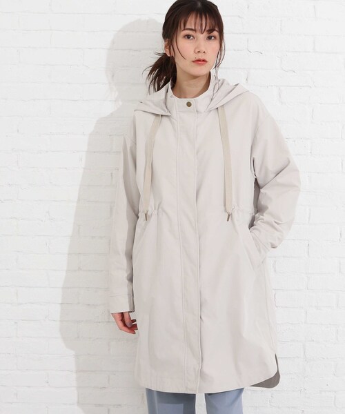 SHOO・LA・RUE（シューラルー）の「◆【M-LL】ラウンドヘム・ゆるシルエットミリタリーコート（モッズコート・レディース・ブラック/オリーブ/アイボリー/グリーン系・02/03/04）」の21枚目の写真