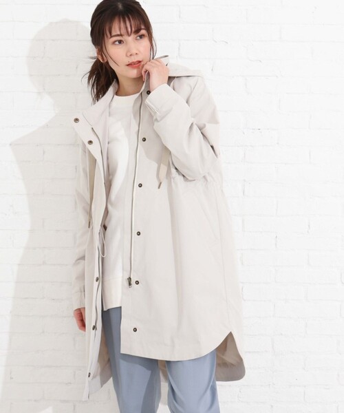 SHOO・LA・RUE（シューラルー）の「◆【M-LL】ラウンドヘム・ゆるシルエットミリタリーコート（モッズコート・レディース・ブラック/オリーブ/アイボリー/グリーン系・02/03/04）」の12枚目の写真