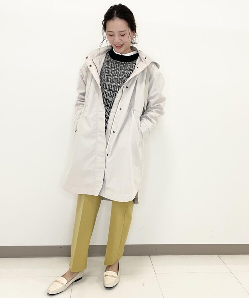 SHOO・LA・RUE（シューラルー）の「◆【M-LL】ラウンドヘム・ゆるシルエットミリタリーコート（モッズコート・レディース・ブラック/オリーブ/アイボリー/グリーン系・02/03/04）」の10枚目の写真