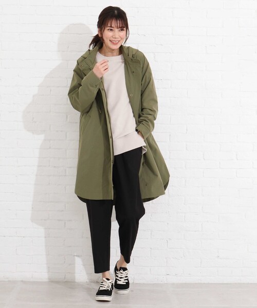 SHOO・LA・RUE（シューラルー）の「◆【M-LL】ラウンドヘム・ゆるシルエットミリタリーコート（モッズコート・レディース・ブラック/オリーブ/アイボリー/グリーン系・02/03/04）」の20枚目の写真