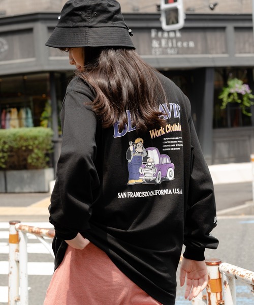 BEN DAVIS(ベンデイビス)の「【BEN DAVIS/ベンデイビス】袖プリントロンT バックプリント(Tシャツ/カットソー・メンズ・ホワイト/ブラック/ダークグリーン・MEDIUM/LARGE/X-LARGE)」の3枚目の写真