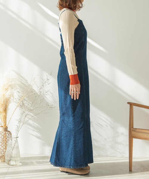 rectangle（レクタングル）の「デニムマーメイドキャミワンピース（ワンピース・レディース・ブラック/ブルー/アイボリー・FREE）」の8枚目の写真