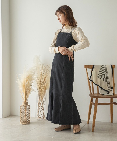 rectangle（レクタングル）の「デニムマーメイドキャミワンピース（ワンピース・レディース・ブラック/ブルー/アイボリー・FREE）」の12枚目の写真