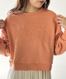 one way | 刺繍ロゴショート裏毛トップス(スウェット)