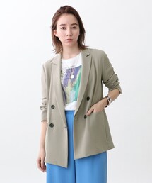 INDIVI | 【MORE 5月号掲載/こなれSETUP/洗える/UVケア/吸水速乾】エフォートレス ダブルテーラードジャケット(スーツジャケット)