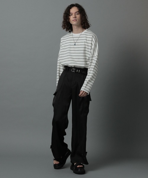 HARE（ハレ）の「サテンアジャスターカーゴパンツ(HARE)（その他パンツ・メンズ・ブラック/ライトグレー/レッド・SMALL/MEDIUM）」の7枚目の写真