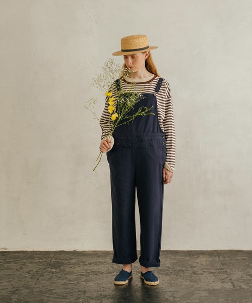 khakito（カーキト）の「フランス軍ボーダーバスクシャツアレンジTシャツ（Tシャツ/カットソー・レディース・モカ/レッド/オリーブ・FREE）」の4枚目の写真