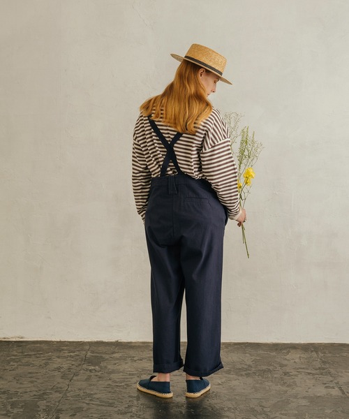 khakito（カーキト）の「フランス軍ボーダーバスクシャツアレンジTシャツ（Tシャツ/カットソー・レディース・モカ/レッド/オリーブ・FREE）」の5枚目の写真