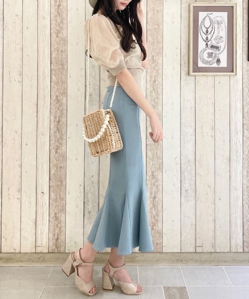 ROYAL PARTY(ロイヤルパーティー)の「袖シアーカシュクールニットトップス(ニット/セーター・レディース・ブラック/ベージュ/グリーン・FREE)」の10枚目の写真