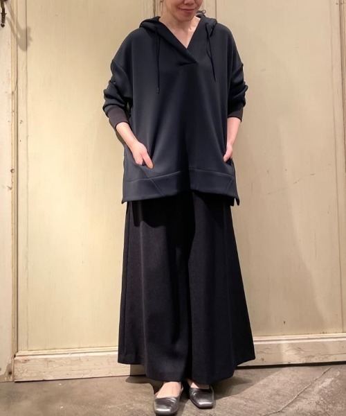 BEARDSLEY（ビアズリー）の「ウエストリブツイード調パンツ（その他パンツ・レディース・ネイビー/グレー・1/0）」の11枚目の写真