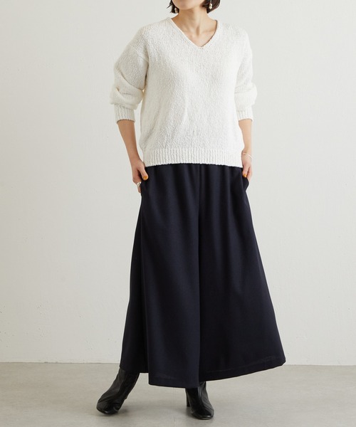 BEARDSLEY（ビアズリー）の「ウエストリブツイード調パンツ（その他パンツ・レディース・ネイビー/グレー・1/0）」の15枚目の写真