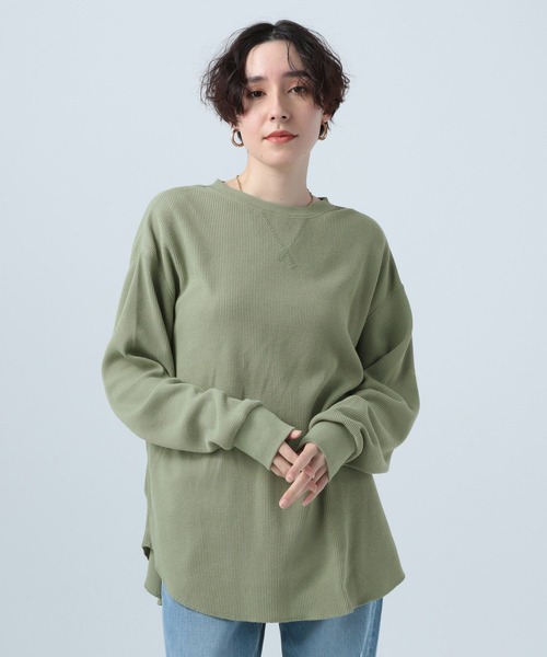 BAYFLOW（ベイフロー）の「ワッフルBIGプルオーバー（Tシャツ/カットソー・レディース・ブラック/オフホワイト/カーキ/イエロー/ラベンダー・FREE）」の15枚目の写真