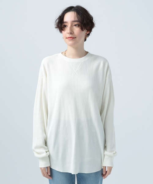 BAYFLOW（ベイフロー）の「ワッフルBIGプルオーバー（Tシャツ/カットソー・レディース・ブラック/オフホワイト/カーキ/イエロー/ラベンダー・FREE）」の20枚目の写真