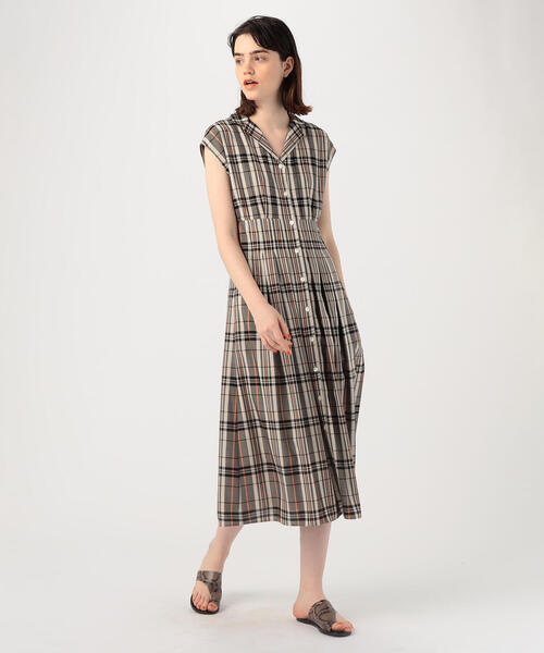 ボールジィ 未使用 洗える スクエアメッシュプリント プリーツ シャツ