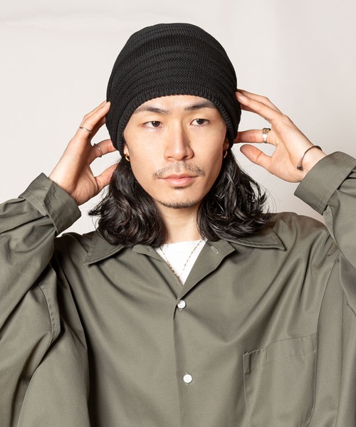 CA4LA カシラ　ニット帽　ブラック MIXED SS KNIT(ONESIZE BLACK): ニットキャップ｜帽子通販