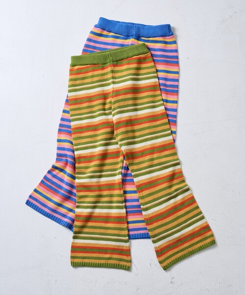 FREAK'S STORE（フリークスストア）の「カラフルボーダーニットパンツ（その他パンツ・レディース・ブルー/グリーン・ﾌﾘ-）」の2枚目の写真