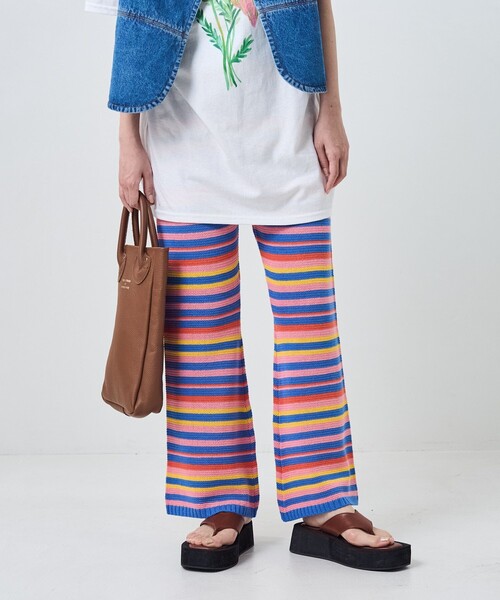 FREAK'S STORE（フリークスストア）の「カラフルボーダーニットパンツ（その他パンツ・レディース・ブルー/グリーン・ﾌﾘ-）」の4枚目の写真