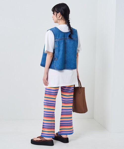 FREAK'S STORE（フリークスストア）の「カラフルボーダーニットパンツ（その他パンツ・レディース・ブルー/グリーン・ﾌﾘ-）」の6枚目の写真
