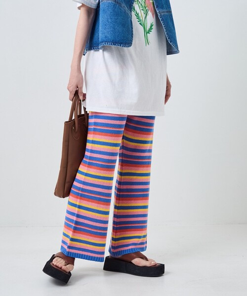 FREAK'S STORE（フリークスストア）の「カラフルボーダーニットパンツ（その他パンツ・レディース・ブルー/グリーン・ﾌﾘ-）」の10枚目の写真