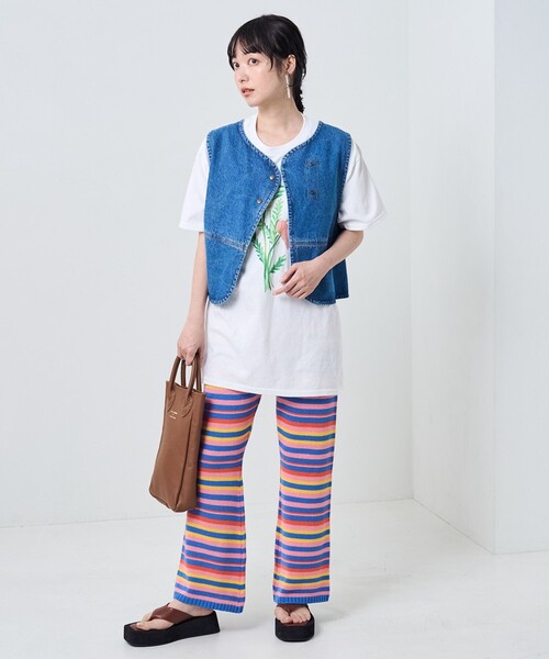 FREAK'S STORE（フリークスストア）の「カラフルボーダーニットパンツ（その他パンツ・レディース・ブルー/グリーン・ﾌﾘ-）」の12枚目の写真