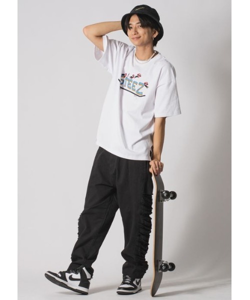 RE730(アールイーセブンサーティー)の「RE730 なみおくんキャット ビッグシルエットTシャツ(Tシャツ/カットソー・メンズ・ブラック/オフホワイト・MEDIUM/LARGE/X-LARGE)」の7枚目の写真