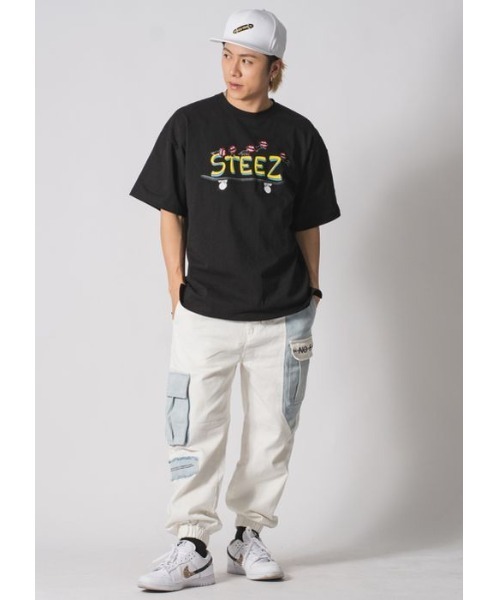 RE730(アールイーセブンサーティー)の「RE730 なみおくんキャット ビッグシルエットTシャツ(Tシャツ/カットソー・メンズ・ブラック/オフホワイト・MEDIUM/LARGE/X-LARGE)」の9枚目の写真
