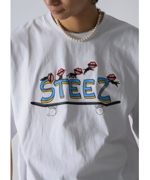 RE730(アールイーセブンサーティー)の「RE730 なみおくんキャット ビッグシルエットTシャツ(Tシャツ/カットソー・メンズ・ブラック/オフホワイト・MEDIUM/LARGE/X-LARGE)」の15枚目の写真
