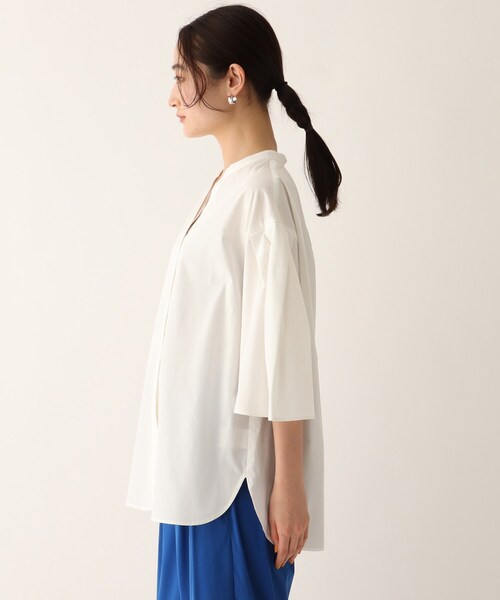 OPAQUE.CLIP（オペークドットクリップ）の「◆フレアスリーブ スキッパーシャツ【WEB限定サイズ】（シャツ/ブラウス・レディース・ブラック/ベージュ/グリーン/ホワイト系/ブルー系5/オレンジ系9・40/38/36）」の8枚目の写真