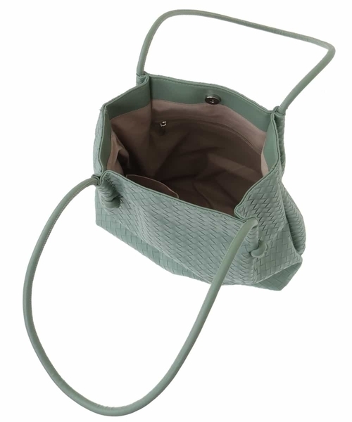 OFUON le MK（オフオンルエムケー）の「フェイクレザートートバッグ（トートバッグ・レディース・ミント/ブラック・38）」の6枚目の写真